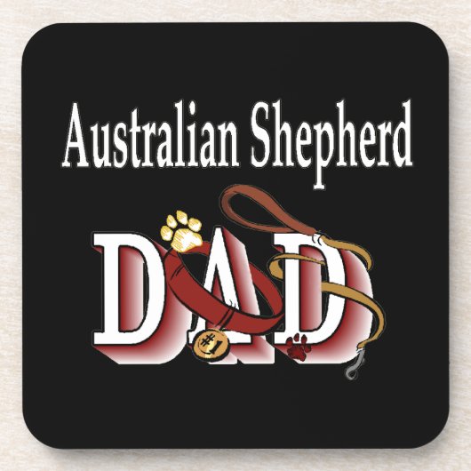 Australian Shepherd Dad Bier Onderzetter (Voorkant)