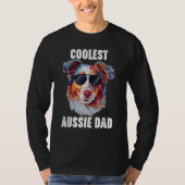 Australian Shepherd Dad Coolest Aussie Dad for Dog T-shirt (Voorkant)