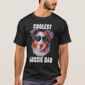 Australian Shepherd Dad Coolest Aussie Dad for Dog T-shirt (Voorkant)