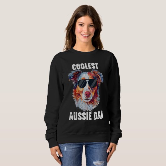Australian Shepherd Dad Coolest Aussie Dad for Dog Trui (Voorkant volledig)