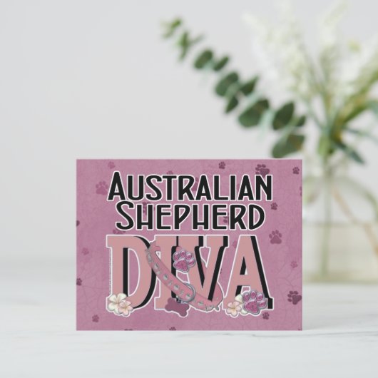 Australian Shepherd DIVA Briefkaart (Staand voorkant)