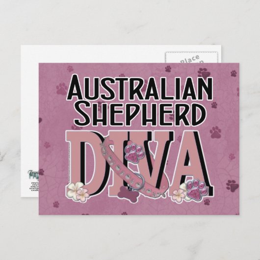 Australian Shepherd DIVA Briefkaart (Voorkant / Achterkant)