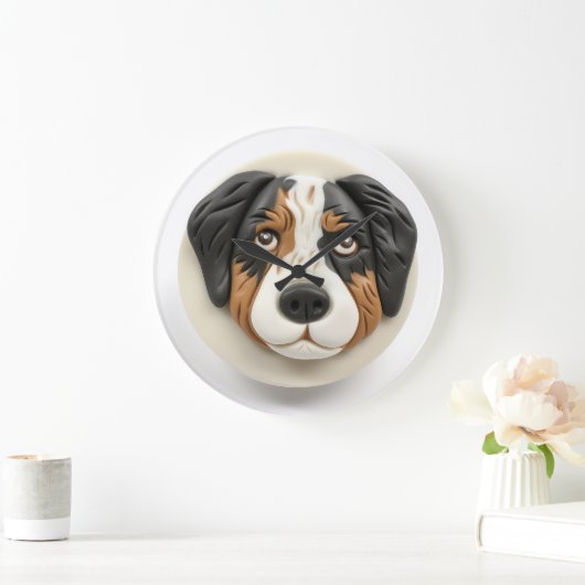 Australian Shepherd Dog 3D geïnspireerd Grote Klok (Huis)