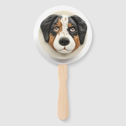Australian Shepherd Dog 3D geïnspireerd Handwaaier (Voorkant)