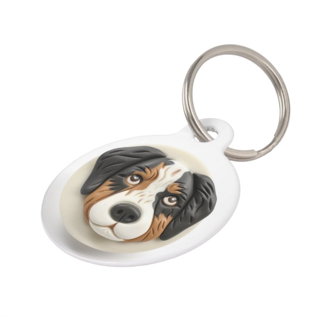Australian Shepherd Dog 3D geïnspireerd Huisdierpenning (Zijkant)