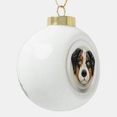 Australian Shepherd Dog 3D geïnspireerd Keramische Bal Ornament (Links)