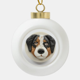 Australian Shepherd Dog 3D geïnspireerd Keramische Bal Ornament