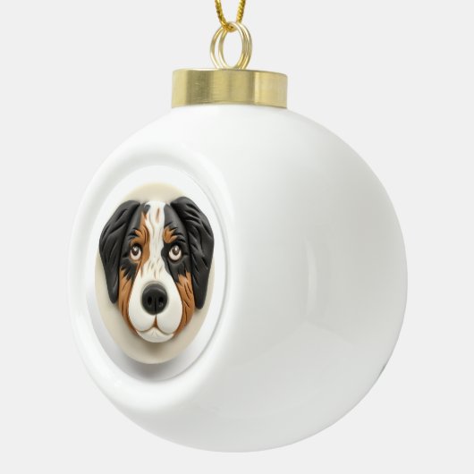 Australian Shepherd Dog 3D geïnspireerd Keramische Bal Ornament (Rechts)