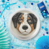 Australian Shepherd Dog 3D geïnspireerd Papieren Bordje (Feest)