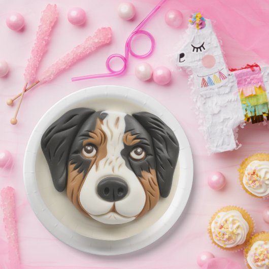 Australian Shepherd Dog 3D geïnspireerd Papieren Bordje (Feest)