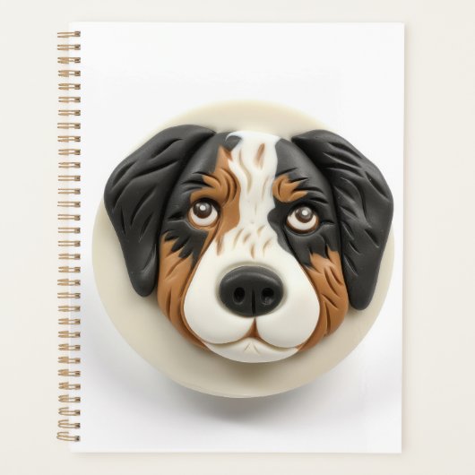 Australian Shepherd Dog 3D geïnspireerd Planner (Voorkant)