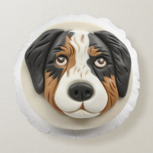 Australian Shepherd Dog 3D geïnspireerd Rond Kussen