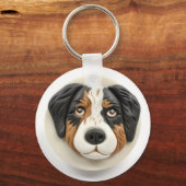 Australian Shepherd Dog 3D geïnspireerd Sleutelhanger (Voorkant)