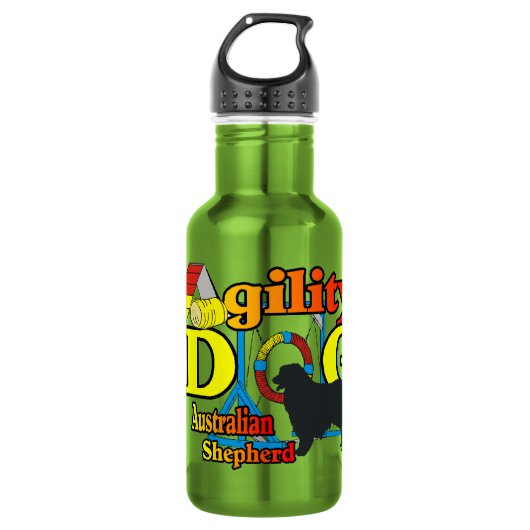 Australian Shepherd Dog Agility Waterfles (Voorkant)