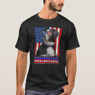 Australian Shepherd Dog American Flag Love Juli 4  T-shirt