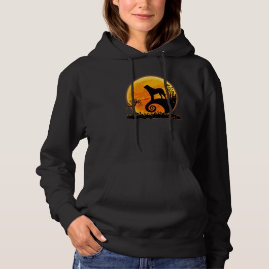 Australian Shepherd Dog And Moon  Halloween Costum Hoodie (Voorkant)