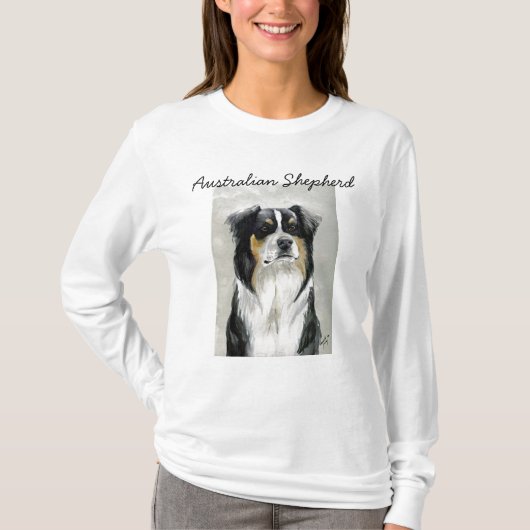 Australian Shepherd Dog Art Hoodie T-shirt (Voorkant)
