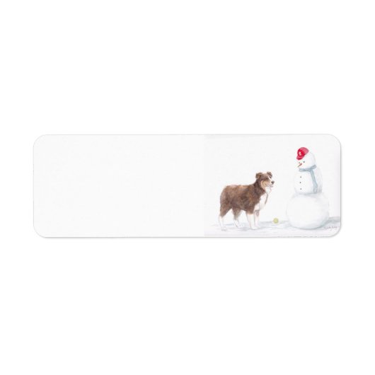 Australian Shepherd  Dog Art Return Address Labels (Voorkant)
