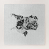 Australian Shepherd dog - Aussie pencil sketch Legpuzzel (Horizontaal)