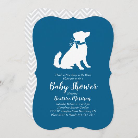 Australian Shepherd Dog Baby shower Blue Boy Kaart (Voorkant / Achterkant)