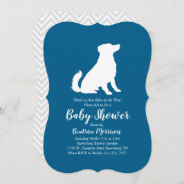 Australian Shepherd Dog Baby shower Blue Boy Kaart