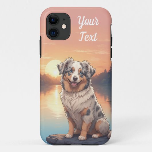 Australian Shepherd Dog bij Lake Case-Mate iPhone Case (Achterkant)