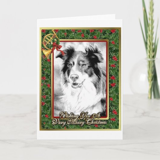 Australian Shepherd Dog Blank Christmas Kaart (Voorkant)