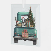 Australian Shepherd Dog Boerderij Truck Christmas Glas Ornament (Voorkant links)
