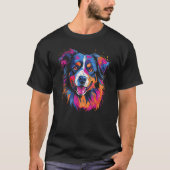 Australian Shepherd Dog Border Collie Graffiti Gra T-shirt (Voorkant)