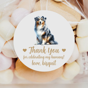 Australian Shepherd Dog Bruiloft Favor Stickers