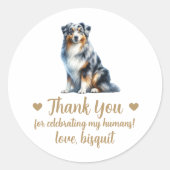 Australian Shepherd Dog Bruiloft Favor Stickers (Voorkant)
