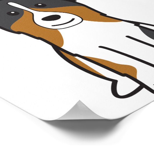 Australian Shepherd Dog Cartoon Poster (Hoek)