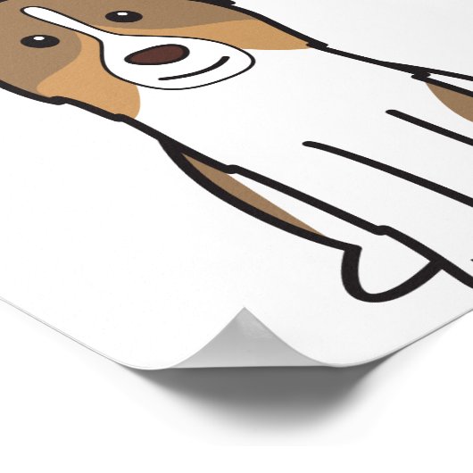 Australian Shepherd Dog Cartoon Poster (Hoek)