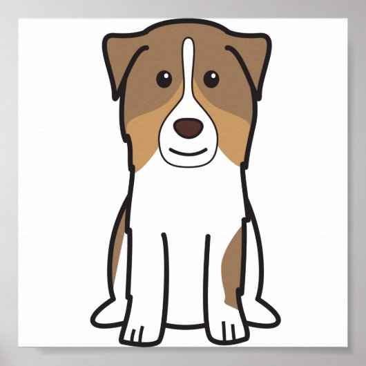 Australian Shepherd Dog Cartoon Poster (Voorkant)