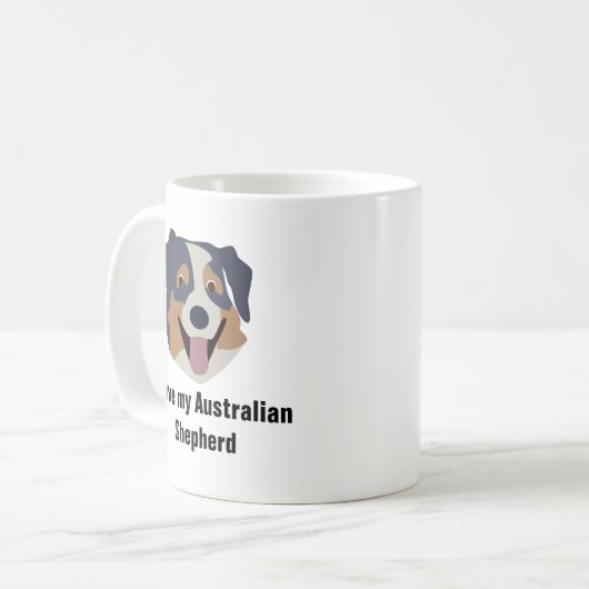 Australian Shepherd Dog Coffee Mok (Voorkant links)