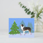 Australian Shepherd Dog Decorate Kerstboom Feestdagenkaart (Staand voorkant)