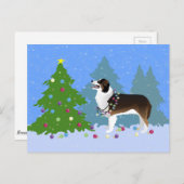 Australian Shepherd Dog Decorate Kerstboom Feestdagenkaart (Voorkant / Achterkant)
