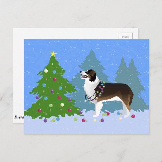 Australian Shepherd Dog Decorate Kerstboom Feestdagenkaart (Voorkant / Achterkant)