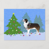 Australian Shepherd Dog Decorate Kerstboom Feestdagenkaart (Voorkant)