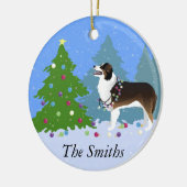 Australian Shepherd Dog Decorate Kerstboom Keramisch Ornament (Links)