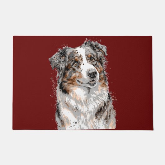 Australian Shepherd Dog Deurmat (Voorkant)