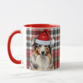 Australian Shepherd Dog en Plaid Kerst Mok (Links)