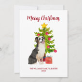 Australian Shepherd Dog Familie Kerstmis Feestdagenkaart (Voorkant)