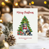 Australian Shepherd Dog Familie Kerstmis Feestdagenkaart
