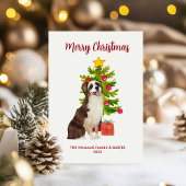 Australian Shepherd Dog Familie Kerstmis Feestdagenkaart