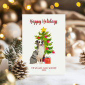 Australian Shepherd Dog Familie Kerstmis Feestdagenkaart