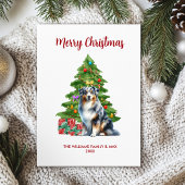 Australian Shepherd Dog Familie Kerstmis Feestdagenkaart
