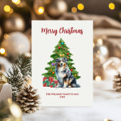 Australian Shepherd Dog Familie Kerstmis Feestdagenkaart