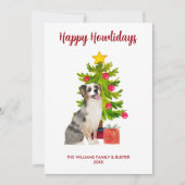Australian Shepherd Dog Familie Kerstmis Feestdagenkaart (Voorkant)