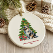 Australian Shepherd Dog Familie Kerstmis Keramisch Ornament